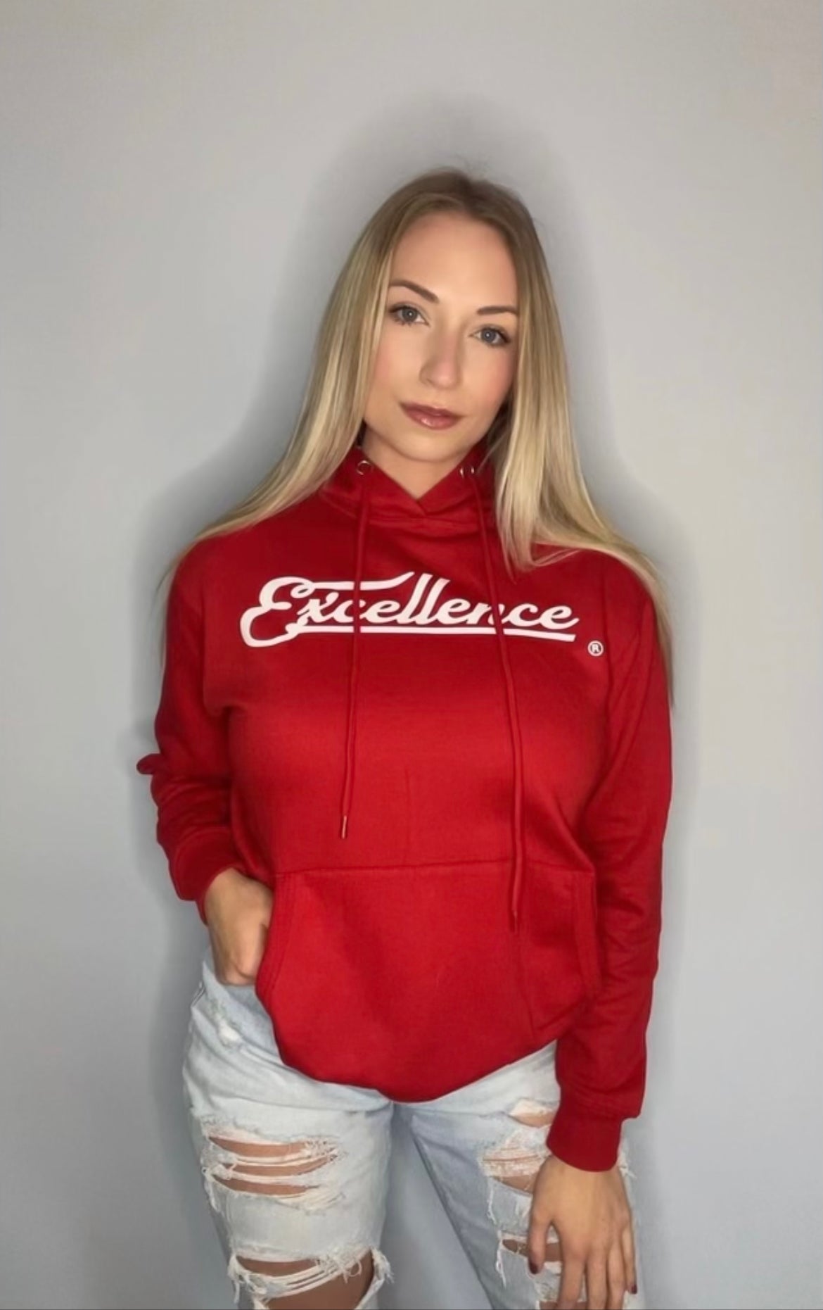 Red “Excellence” Hoodie