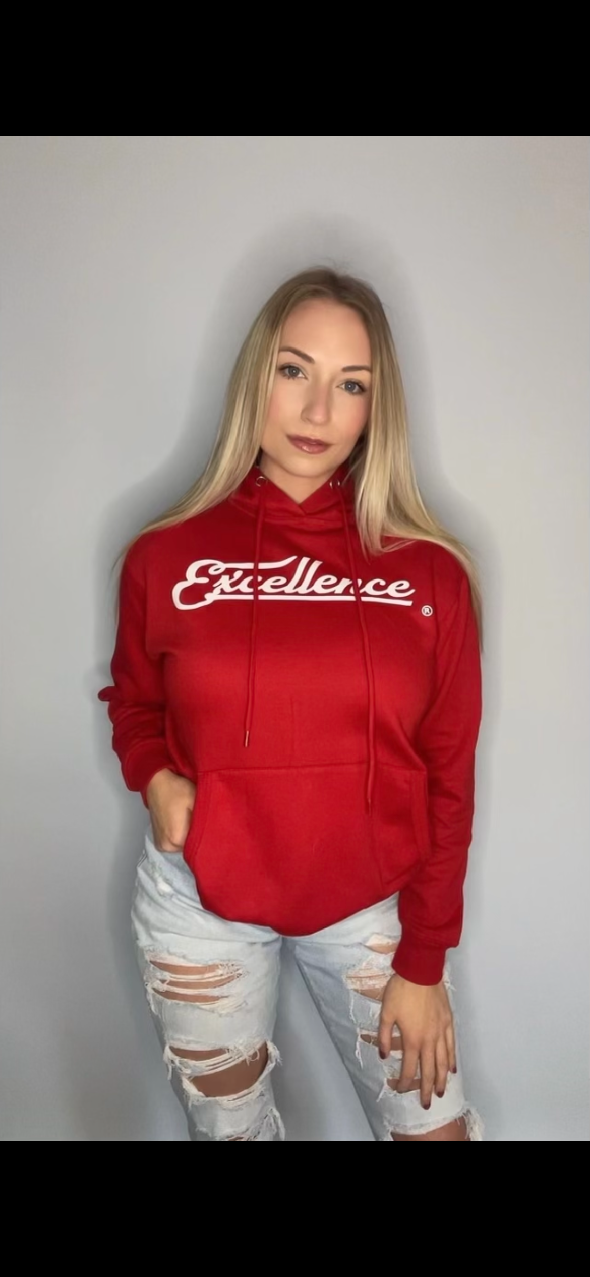 Cherry red excellence sweatshirt