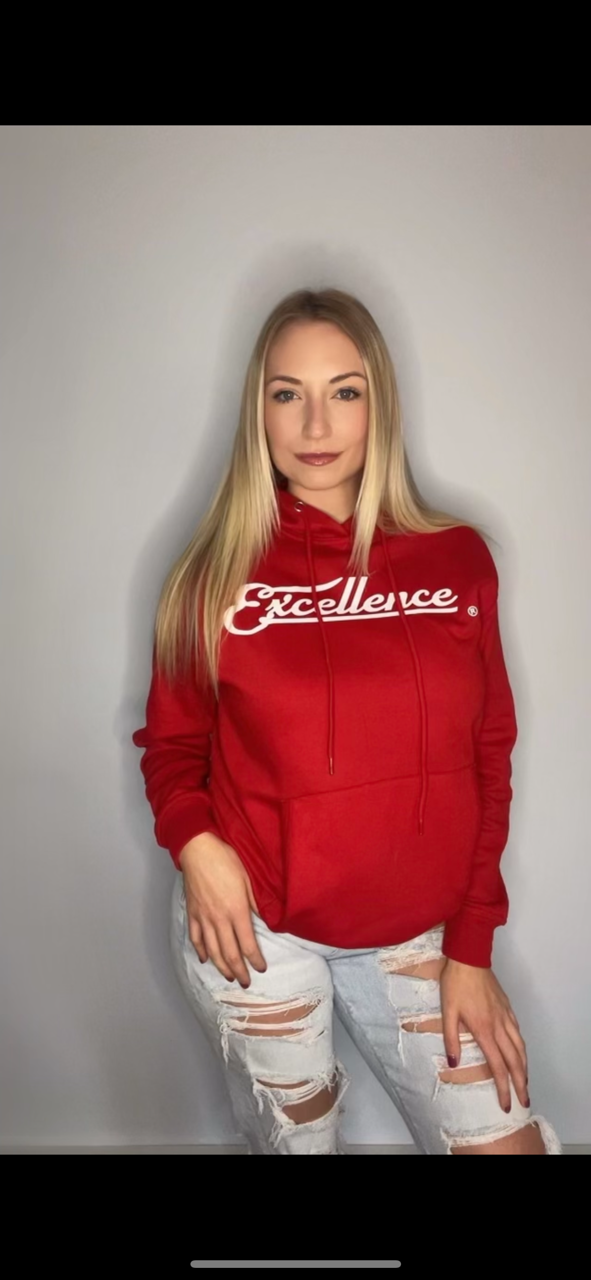 Cherry red excellence sweatshirt